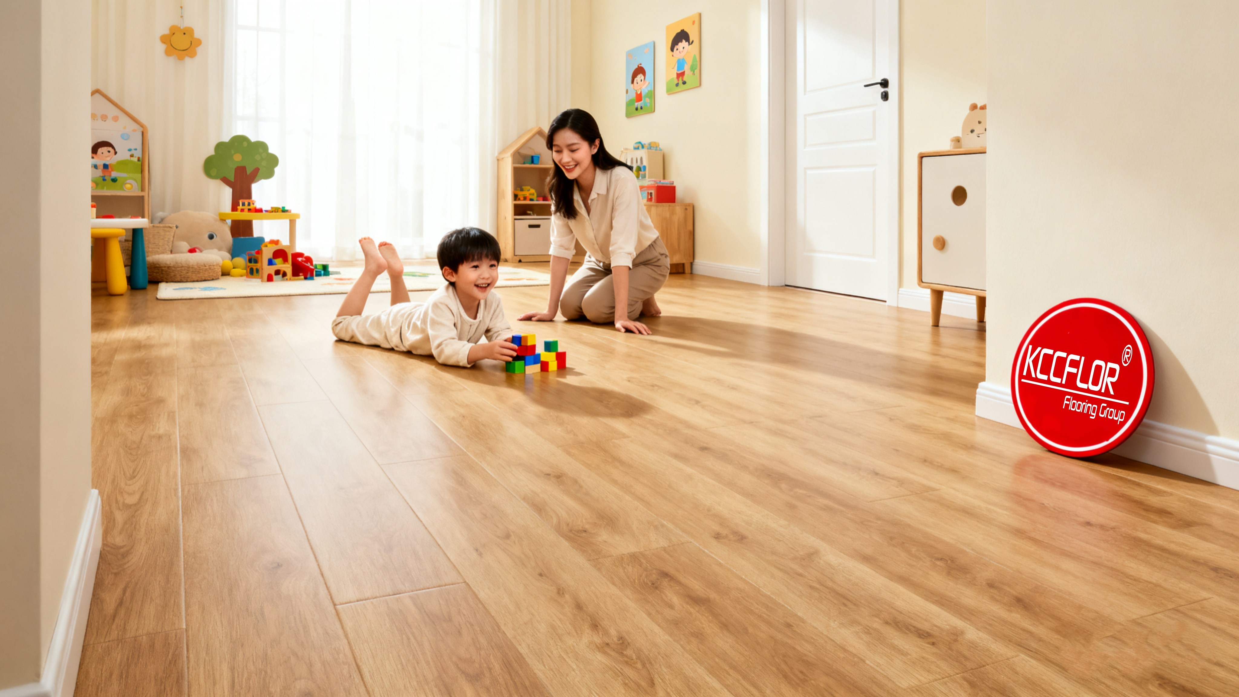 Mgo flooring wood look used in children room
